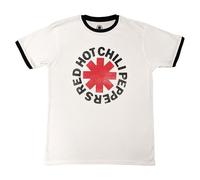 Rock Off officially Licensed Products Red Hot Chili Peppers Logo Ringer T Shirt Size L