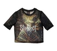 Rock Off officially licensed products Slipknot Mesh Crop Top T Shirt The End So Far Face Nouveau Officiel Femme Noir Size L