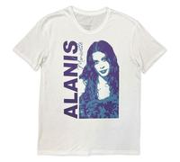 Rock Off officially licensed products T-shirt photo portrait Alanis Morissette, blanc, S