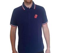Rock Off officially licensed products The Rolling Stones Classic Tongue Polo Shirt Officiel T-Shirt Hommes Unisexe (Large)