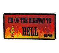 Rock Off Patch tissé standard AC/DC : Highway to Hell Flames