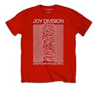Rock Off Red Joy Division Unknown Pleasures White Officiel T-Shirt Hommes Unisexe (X-Large)