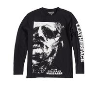 Rock Off Texas Chainsaw Massacre Leatherface Black Long Sleeve T Shirt with Back and Sleeve Print