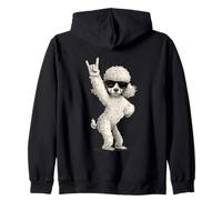 Rock on Caniche avec Lunettes de Soleil Sweat à Capuche
