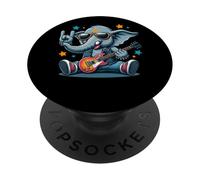 Rock on Elephant avec Guitare Style Cool PopSockets PopGrip Adhésif