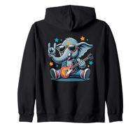 Rock on Elephant avec Guitare Style Cool Sweat à Capuche