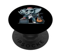 Rock on Elephant Guitar Lover PopSockets PopGrip Adhésif