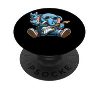 Rock on Elephant Lunettes de Soleil en Forme de Guitare PopSockets PopGrip Adhésif
