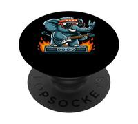Rock on Elephant Lunettes de Soleil Guitariste PopSockets PopGrip Adhésif