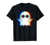 Rock on Psychédélique Fantôme Rétro Halloween Trippy Rave Party T-Shirt
