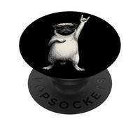 Rock on Pug Lunettes de Soleil passionné de Musique PopSockets PopGrip Adhésif
