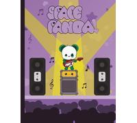Rock on Space Panda! College Ruled Composition notebook: kawaii Illustration of a panda playing at a rock concert