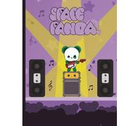 Rock on Space Panda! College Ruled Composition notebook: kawaii Illustration of a panda playing at a rock concert