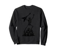 Rock on Squelette Main Guitare Skull Power Rock Band Sweatshirt