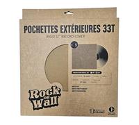 Rock On Wall - Pochette cartonnée Rigide Vinyle 33T - étui Carton 300 g/m² avec Dos renforcé 3 mm - Housse de Remplacement pour Disque Vinyle LP et Pochette intérieure