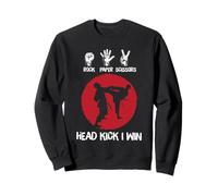 Rock Paper Ciseaux Head Kick I Win Funny Karaté Taekwondo Sweatshirt