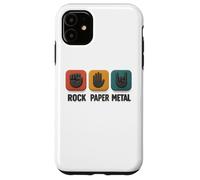 Rock Paper Metal - Plaque humoristique en forme de main - Jeu de musique rock Coque pour iPhone 11