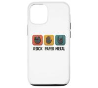 Rock Paper Metal - Plaque humoristique en forme de main - Jeu de musique rock Coque pour iPhone 12/12 Pro