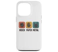 Rock Paper Metal - Plaque humoristique en forme de main - Jeu de musique rock Coque pour iPhone 13 Pro