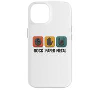 Rock Paper Metal - Plaque humoristique en forme de main - Jeu de musique rock Coque pour iPhone 14