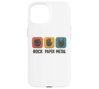 Rock Paper Metal - Plaque humoristique en forme de main - Jeu de musique rock Coque pour iPhone 15