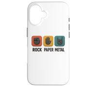 Rock Paper Metal - Plaque humoristique en forme de main - Jeu de musique rock Coque pour iPhone 16