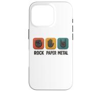 Rock Paper Metal - Plaque humoristique en forme de main - Jeu de musique rock Coque pour iPhone 16 Pro