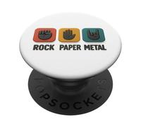 Rock Paper Metal - Plaque humoristique en forme de main - Jeu de musique rock PopSockets PopGrip Adhésif