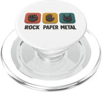 Rock Paper Metal - Plaque humoristique en forme de main - Jeu de musique rock PopSockets PopGrip pour MagSafe