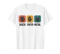 Rock Paper Metal - Plaque humoristique en forme de main - Jeu de musique rock T-Shirt