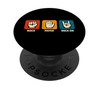 Rock Paper Rock on Metal Music Band Musicien Rock on PopSockets PopGrip Adhésif