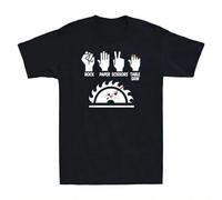 Rock Paper Scissors Table Saw Table Carpenter Funny Gift Men's Cotton T-Shirt Black 3XL
