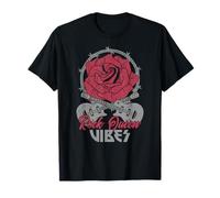 Rock Queen Vibes Guitare vintage pour femme Rose Rock Music T-Shirt