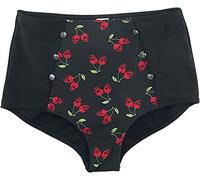Rock Rebel by EMP Femme Bas de Bikini Noir avec imprimé Rockabilly et Boutons L