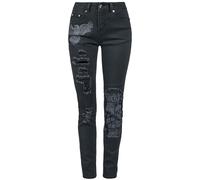 Rock Rebel by EMP Femme Jeans avec imprimés et déchirures W28L32