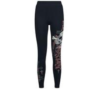 Rock Rebel by EMP Femme Legging Noir avec imprimé tête de Mort et Texte