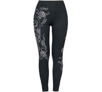 Rock Rebel by EMP Femme Leggings Noirs avec imprimé Rock Rebelle L
