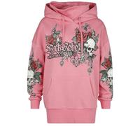 Rock Rebel by EMP Femme Pull Long Rose avec imprimé et détails en Strass XXL