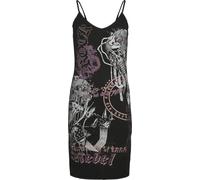 Rock Rebel by EMP Femme Robe Courte Noire à Bretelles Spaghetti M