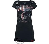 Rock Rebel by EMP Femme Robe Courte Noire avec imprimé tête de Mort