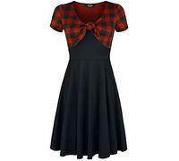 Rock Rebel by EMP Femme Robe Noire avec Motif à Carreaux XL