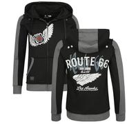 Rock Rebel by EMP Femme Sweat à Capuche Gris/Noir avec Backprint L