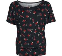 Rock Rebel by EMP Femme T-Shirt Noir et Rouge avec imprimé intégral de Cerises XL
