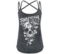 Top de Rock Rebel by EMP - Haut Délavage Vintage & Imprimé - S à 5XL - pour Femme - gris M