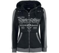 Rock Rebel by EMP Femme Veste à Capuche Noire avec imprimés tête de Mort M