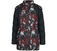 Rock Rebel by EMP Femme veste d'hiver camouflage rouge et noir avec patchs M