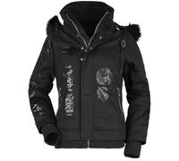 Rock Rebel by EMP Femme veste d'hiver noire avec impression au dos