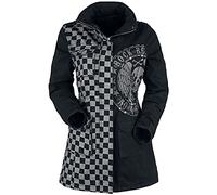 Rock Rebel by EMP Femme Veste gris-noir avec rivets et imprimé L