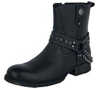 Rock Rebel by EMP Homme Bottes de motard noires avec sangles et chaînes EU44