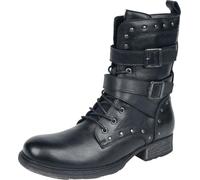 Rock Rebel by EMP Homme Bottes Noires avec Fermeture éclair et Bretelles EU45